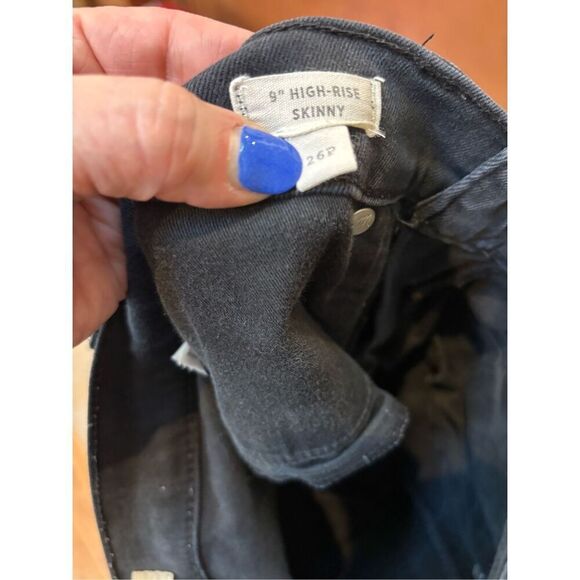 Madewell 26P High Rise washed out black stretch skinny jeans - cotton modal blen - Picture 7 of 8